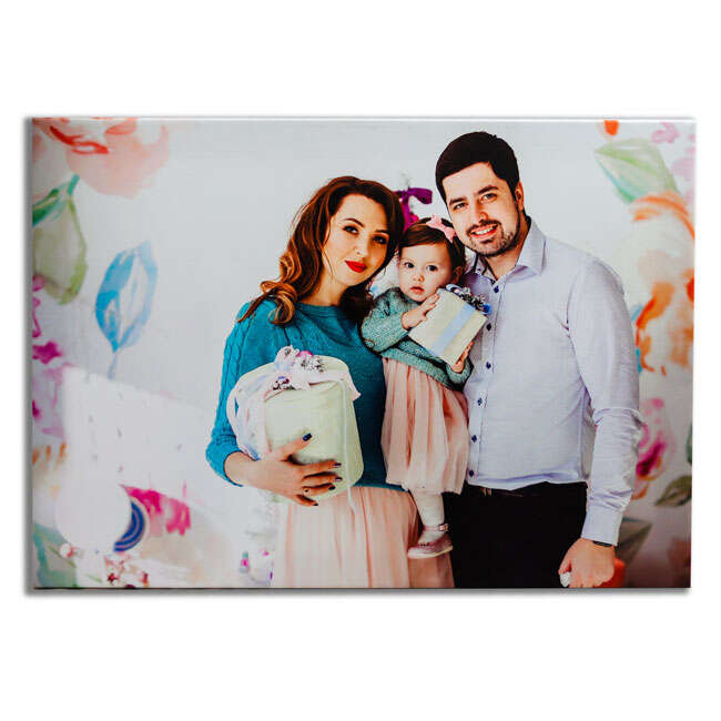 Quadro em tela com foto de familia personalizada